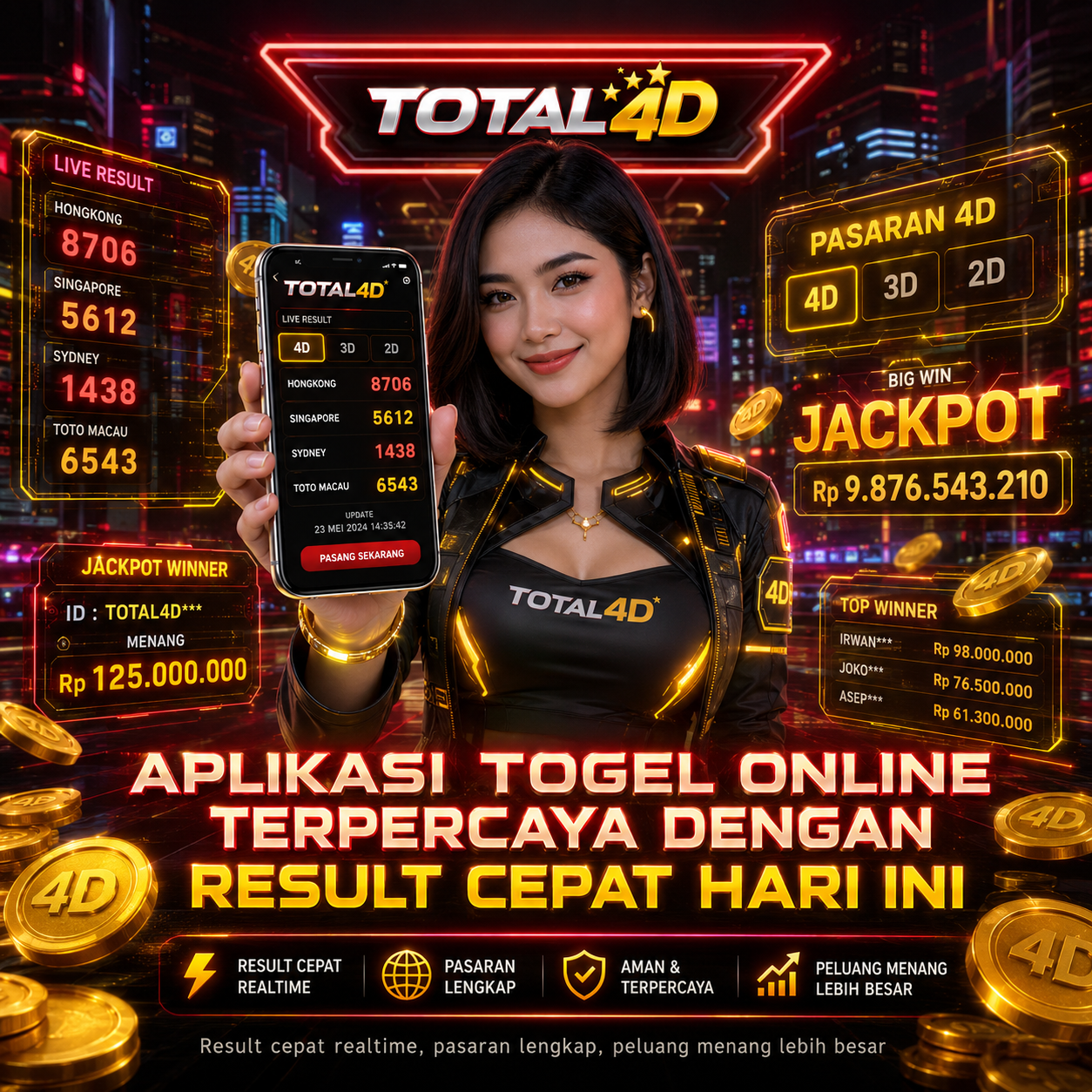 TOTAL4D # Aplikasi Togel Online Terpercaya dengan Result Cepat Hari Ini